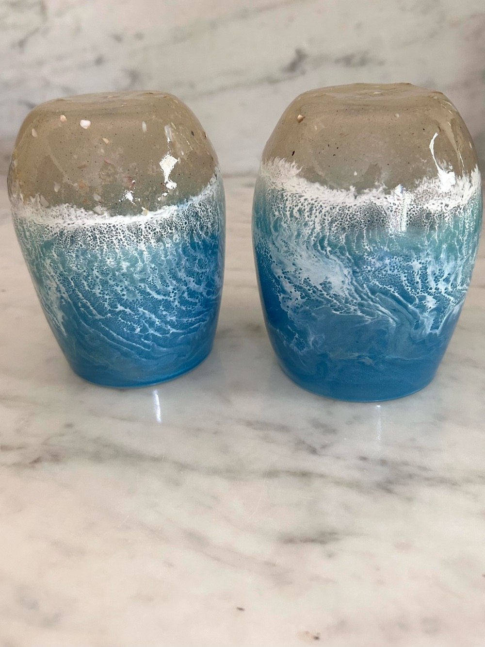 Beach Themed Stemless Wine Glass Set 20oz - Picture 3 of 5